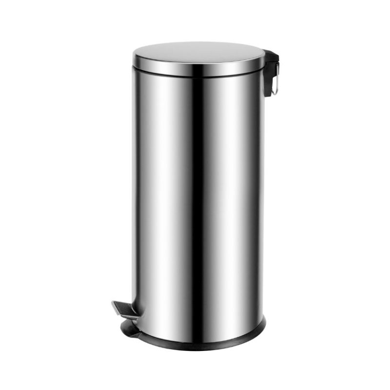 Papelera Redonda con Pedal en Acero inox Satinada